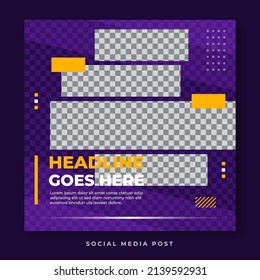 Fashion sale square banner social media template