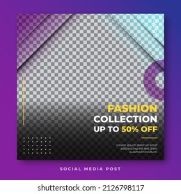 Fashion sale square social media instagram template