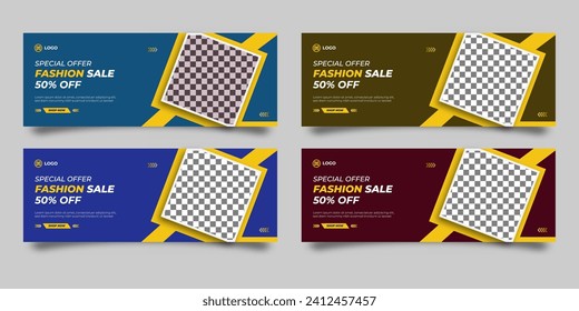 Fashion sale template business web banner social media cover design, modern abstract background