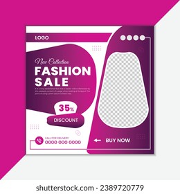 Fashion sale template for an Instagram post. Social media post template for urban fashion.