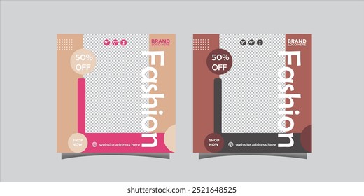 fashion sale template for social media, social media poster