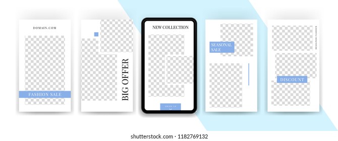 Fashion sale topics. Editable Instagram stories template. Streaming.