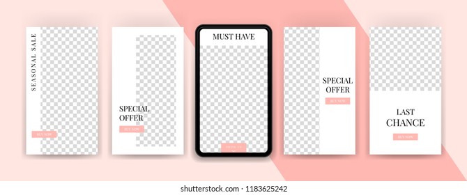 Fashion sale topics. Editable instagram stories template. Streaming.