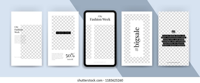 Fashion sale topics. Editable Instagram stories template. Streaming.