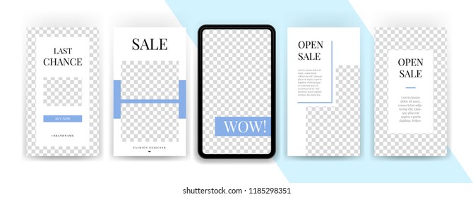 Fashion sale topics. Editable instagram  stories template. Streaming.