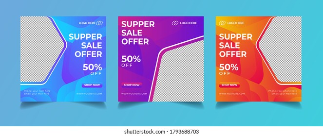 Fashion sales offer social media post banner design. Editable website ads banner design for business promotion, creative and modern ads banner design, vector template. 