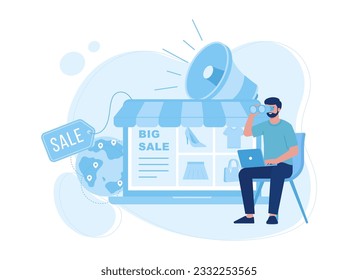 Fashion sales promotion trending concept flat illustartion