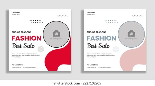 Fashion sales social media posts and web banner template