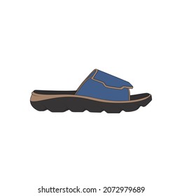 Ilustración del vector sandal de moda sobre fondo blanco . Zapato veraniego de caricatura de sandalias. Calzado de verano de dibujos animados aislados.