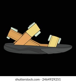 Fashion sandal vector illustration on white background . Summer shoe of sandal cartoon. Isolated cartoon summer footwear.
