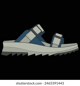 Fashion sandal vector illustration on white background . Summer shoe of sandal cartoon. Isolated cartoon summer footwear.
