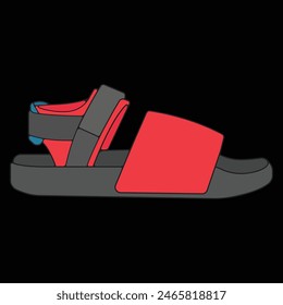 Fashion sandal vector illustration on white background . Summer shoe of sandal cartoon. Isolated cartoon summer footwear.
