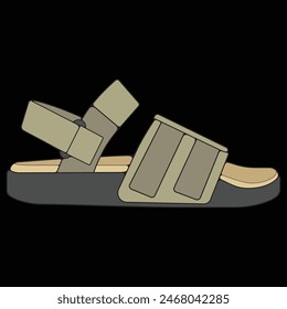 Fashion sandal vector illustration on white background . Summer shoe of sandal cartoon. Isolated cartoon summer footwear.
