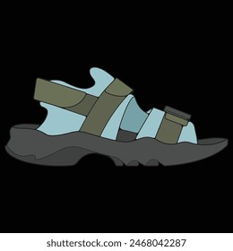 Fashion sandal vector illustration on white background . Summer shoe of sandal cartoon. Isolated cartoon summer footwear.
