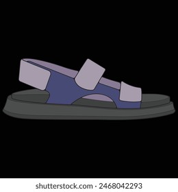 Fashion sandal vector illustration on white background . Summer shoe of sandal cartoon. Isolated cartoon summer footwear.
