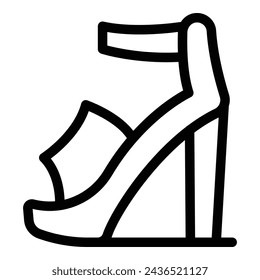 Fashion sandals heels icon outline vector. Elegant classic footwear. Fashionista pair shoes