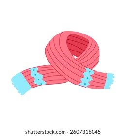 fashion scarf kid cartoon. winter knit, wool silk, cashmere plaid fashion scarf kid sign. isolated symbol vector illustration