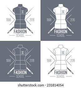 Fashion school emblem. Graphic design for t-shirt