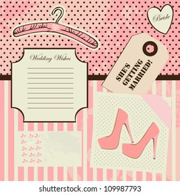 Fashion scrapbook elements set for Bride