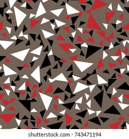 Fashion Seamless Background of Geometric Shapes, Trendy Colorful Mosaic Pattern, Presentation Triangle Abstract Grid, Pillow Multicolored Print, Retro Texture, Hipster Design