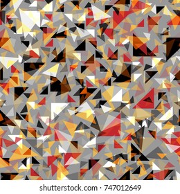 Fashion Seamless Background of Geometric Shapes, Trendy Colorful Mosaic Pattern, Presentation Triangle Abstract Grid, Pillow Multicolored Print, Retro Texture, Hipster Design
