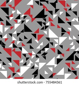Fashion Seamless Background of Geometric Shapes, Trendy Colorful Mosaic Pattern, Presentation Triangle Abstract Grid, Pillow Multicolored Print, Retro Texture, Hipster Design