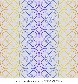 Fashion Seamless Geometric Pattern. Vector Background. For Scrapbooking Design, Printing, Wallpaper, Decor, Fabric, Invitation. Purple yellow gradient.