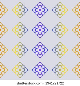 Fashion Seamless Geometric Pattern. Vector Background. For Scrapbooking Design, Printing, Wallpaper, Decor, Fabric, Invitation. Purple yellow gradient.