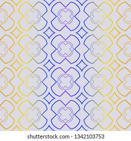 Fashion Seamless Geometric Pattern. Vector Background. For Scrapbooking Design, Printing, Wallpaper, Decor, Fabric, Invitation. Purple yellow gradient.