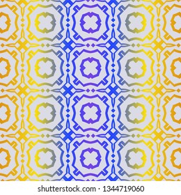 Fashion Seamless Geometric Pattern. Vector Background. For Scrapbooking Design, Printing, Wallpaper, Decor, Fabric, Invitation. Purple yellow gradient.