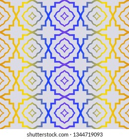 Fashion Seamless Geometric Pattern. Vector Background. For Scrapbooking Design, Printing, Wallpaper, Decor, Fabric, Invitation. Purple yellow gradient.