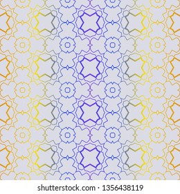 Fashion Seamless Geometric Pattern. Vector Background. For Scrapbooking Design, Printing, Wallpaper, Decor, Fabric, Invitation. Purple yellow gradient.