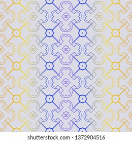 Fashion Seamless Geometric Pattern. Vector Background. For Scrapbooking Design, Printing, Wallpaper, Decor, Fabric, Invitation. Purple yellow gradient.