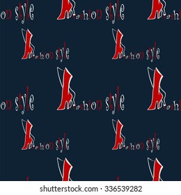  fashion seamless pattern backgrounds with abstract  red boots