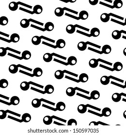 Fashion seamless pattern with repeated black and white elements 