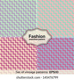 Fashion seamless pattern. Set of vintage style. Vector illustration EPS10