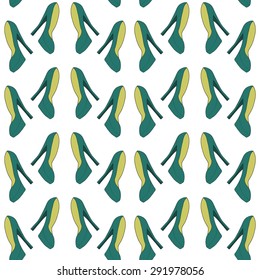Fashion seamless pattern with shoes