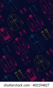 Fashion seamless pattern vector illustrations. Girls clothing pattern. 