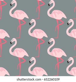Fashion seamless vector pattern. Flamingo pattern. Tropical bird