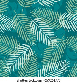 Fashion seamless vector pattern. Tropical leaf. Hawai. Fabric. Summer time