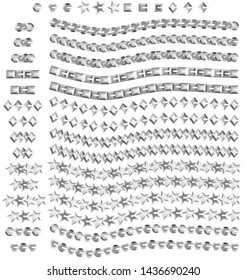fashion sequin shapes &amp; pattern brush elements vector illustrations