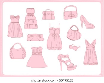 Linear Icons Womens Dresses Dress Typesvline Stock Vector (Royalty Free ...