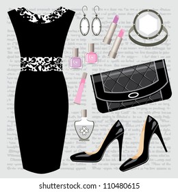 Fashion set with a dress