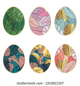Fashion set of easter eggs
