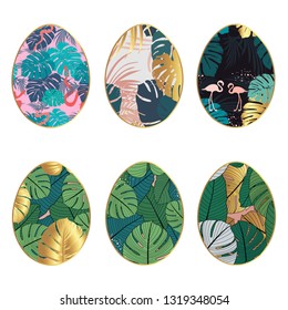 Fashion set of easter eggs