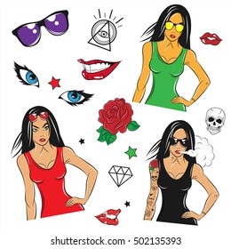 Fashion Set Models. Vector Illustration