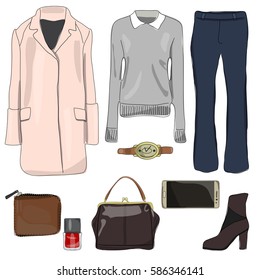 Fashion set of spring women's clothing