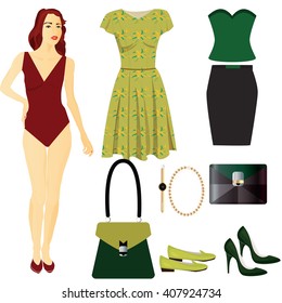 Fashion set. Fashion vector. Day and night fashion set. 