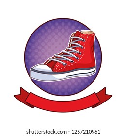 Fashion shoe pop art cartoon