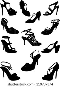 fashion shoes collection vector